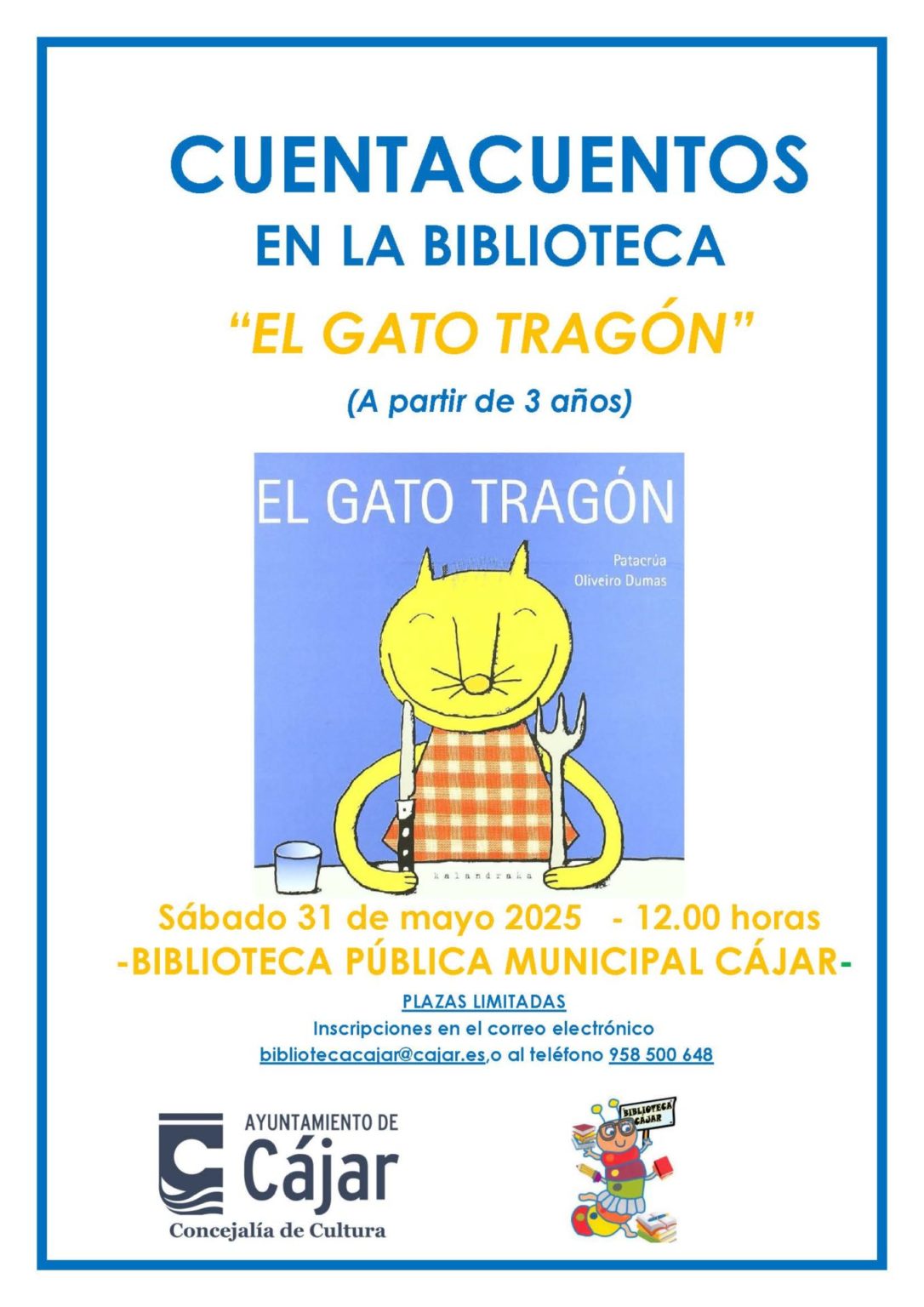 CUENTACUENTOS EN LA BIBLIOTECA “EL GATO TRAGÓN” (31 de mayo ...